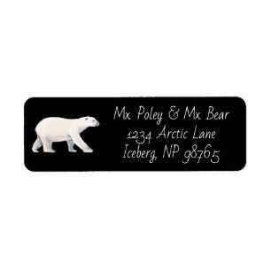 Serene Polar Bear on Black