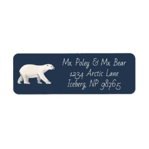 Serene Polar Bear on Midnight Blue