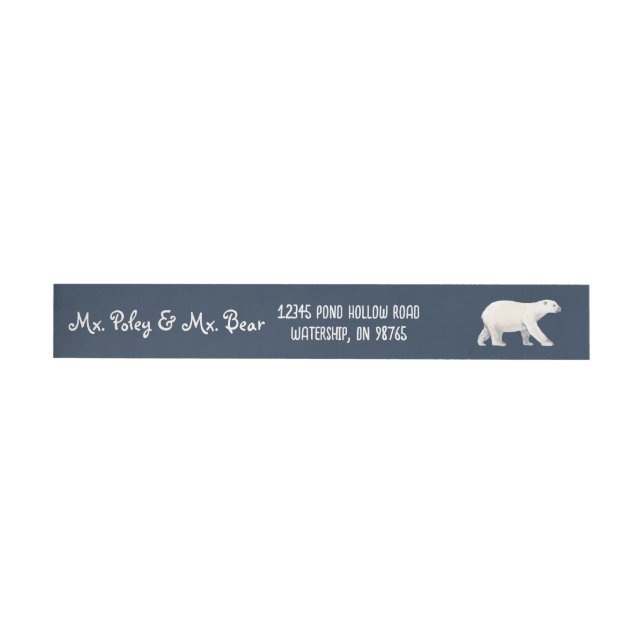 Serene Polar Bear on Midnight Wrap Around Label (Individual)