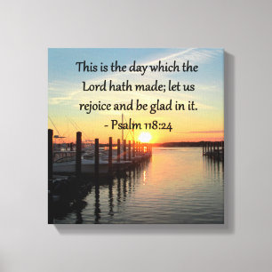 SERENE PSALM 118:24 SUNSET OVER THE LAKE CANVAS PRINT
