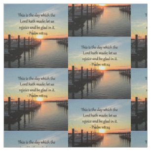 SERENE PSALM 118:24 SUNSET OVER THE LAKE FABRIC