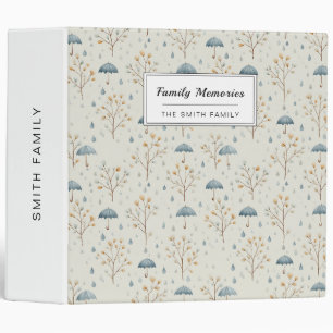 Serene Rain Garden Floral Pattern (10) Binder