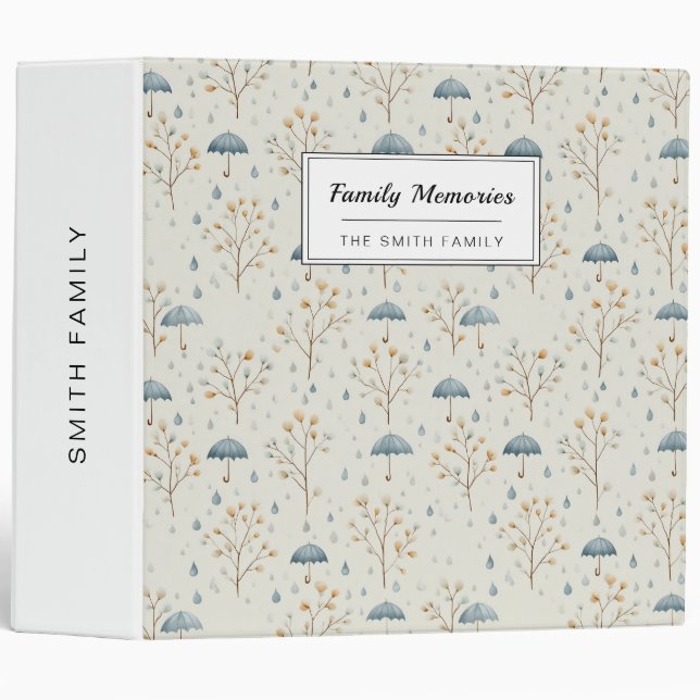 Serene Rain Garden Floral Pattern (10) Binder (Front/Spine)