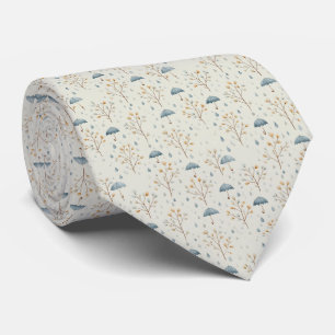 Serene Rain Garden Floral Pattern (10) Tie