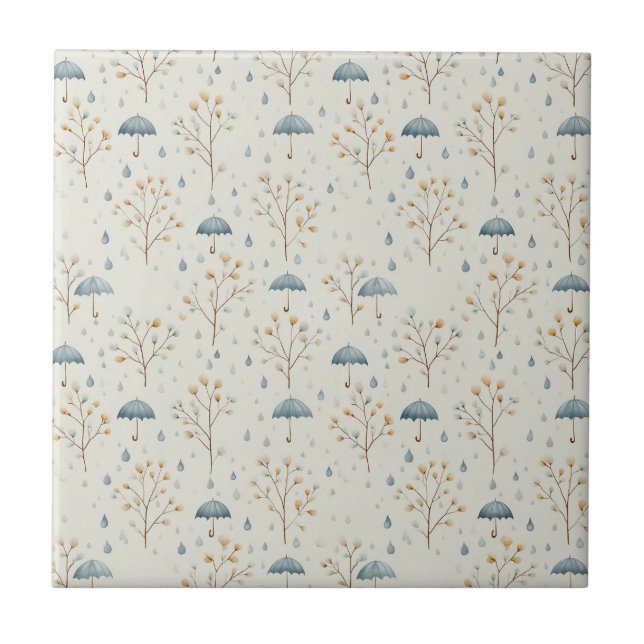 Serene Rain Garden Floral Pattern (10) Tile (Front)