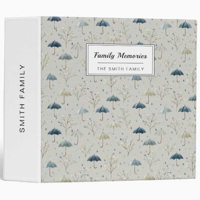 Serene Rain Garden Floral Pattern (11) Binder (Front/Spine)
