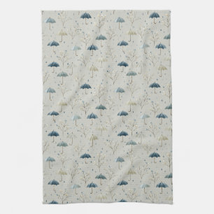 Serene Rain Garden Floral Pattern (11) Kitchen Towel