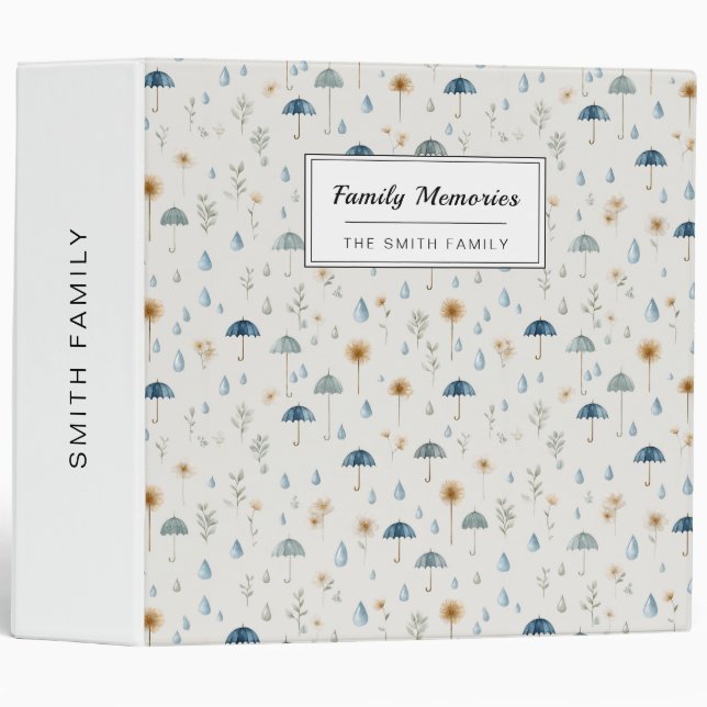 Serene Rain Garden Floral Pattern (12) Binder (Front/Spine)