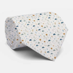 Serene Rain Garden Floral Pattern (12) Tie