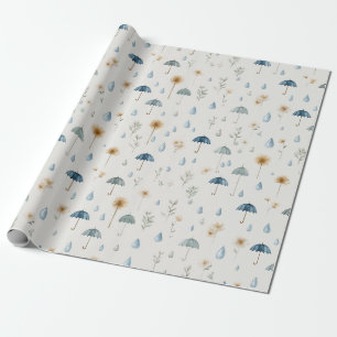 Serene Rain Garden Floral Pattern (12) Wrapping Paper