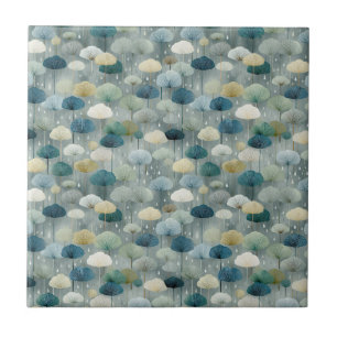 Serene Rain Garden Floral Pattern (1) Tile