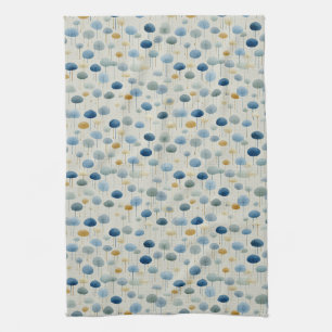 Serene Rain Garden Floral Pattern (2) Kitchen Towel