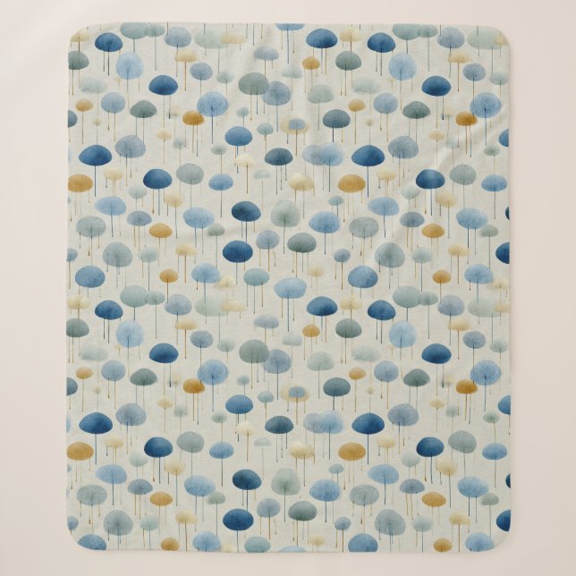 Serene Rain Garden Floral Pattern (2) Sherpa Blanket (Front)