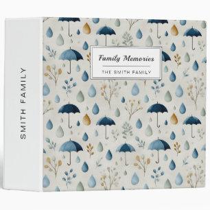 Serene Rain Garden Floral Pattern (3) Binder