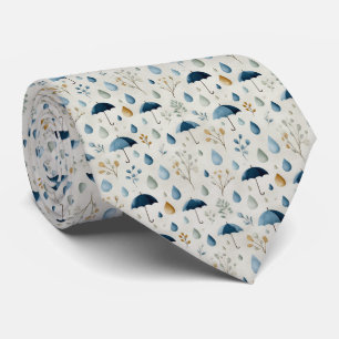 Serene Rain Garden Floral Pattern (3) Tie
