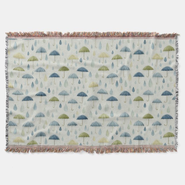 Serene Rain Garden Floral Pattern (4) Throw Blanket (Front)