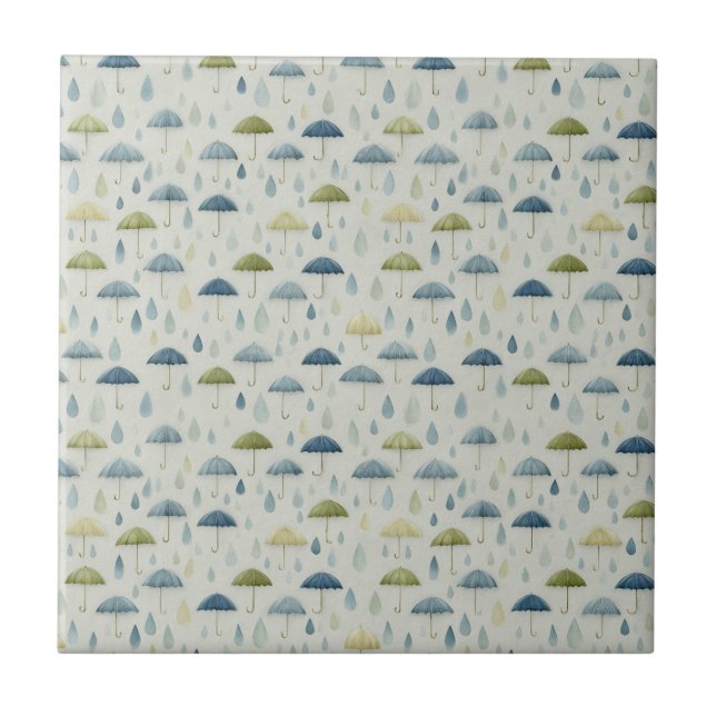 Serene Rain Garden Floral Pattern (4) Tile (Front)