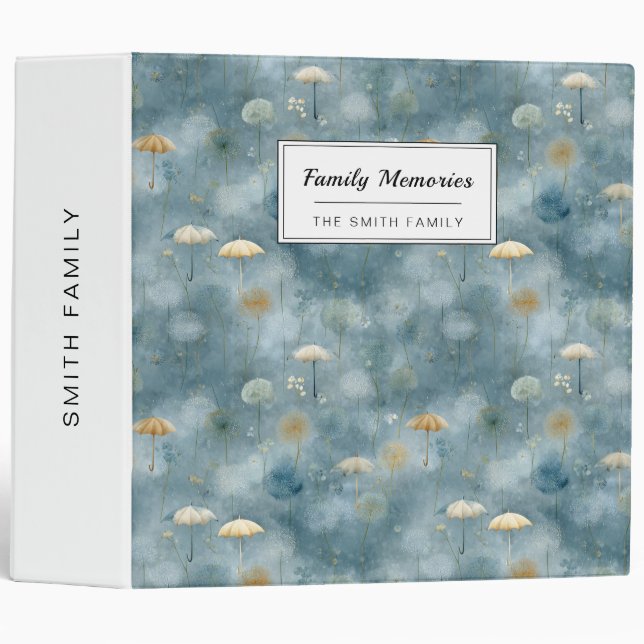 Serene Rain Garden Floral Pattern (6) Binder (Front/Spine)