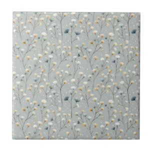 Serene Rain Garden Floral Pattern (7) Tile
