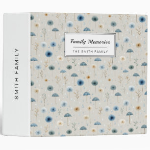Serene Rain Garden Floral Pattern (8) Binder