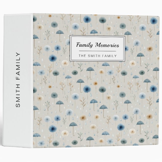Serene Rain Garden Floral Pattern (8) Binder (Front/Spine)
