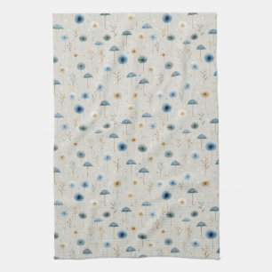 Serene Rain Garden Floral Pattern (8) Kitchen Towel