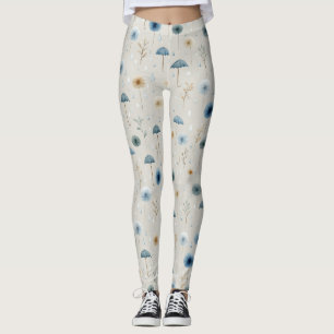 Serene Rain Garden Floral Pattern (8) Leggings