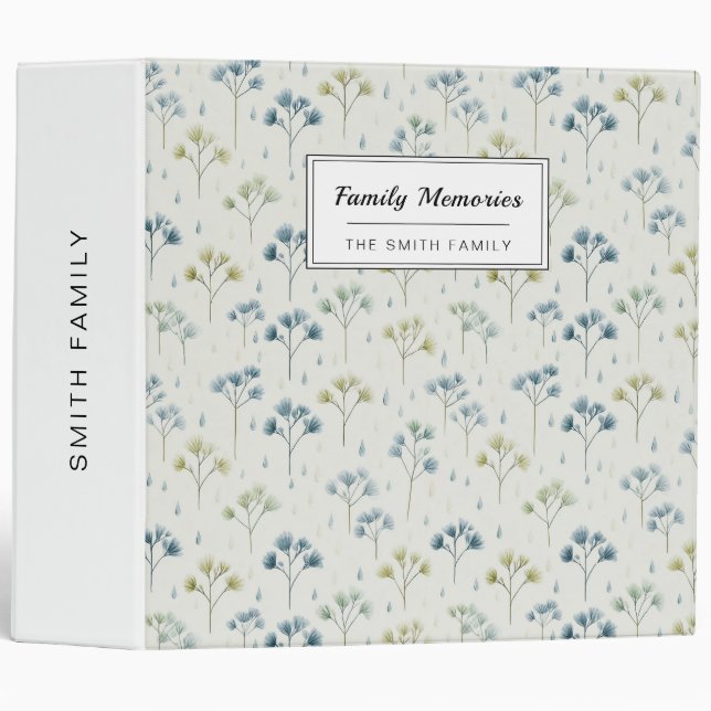 Serene Rain Garden Floral Pattern (9) Binder (Front/Spine)