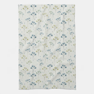 Serene Rain Garden Floral Pattern (9) Kitchen Towel
