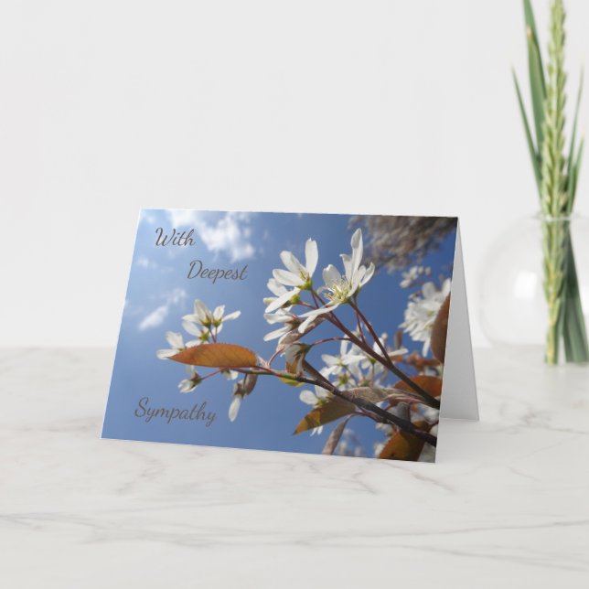Serene Raisin Blossom Sympathy Greeting Card (Front)