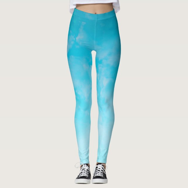 *~* Serene Reach for the Sky Watercolor Leggings (Front)