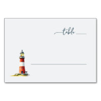 Serene Red Watercolor Lighthouse
