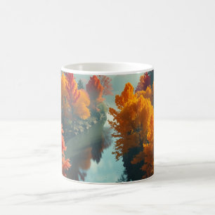 Serene River Shore Reflection Nature Art Coffee Mug