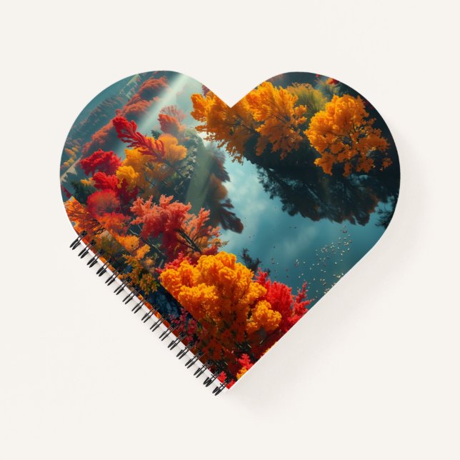 Serene River Shore Reflection Nature Art  Notebook (Front)