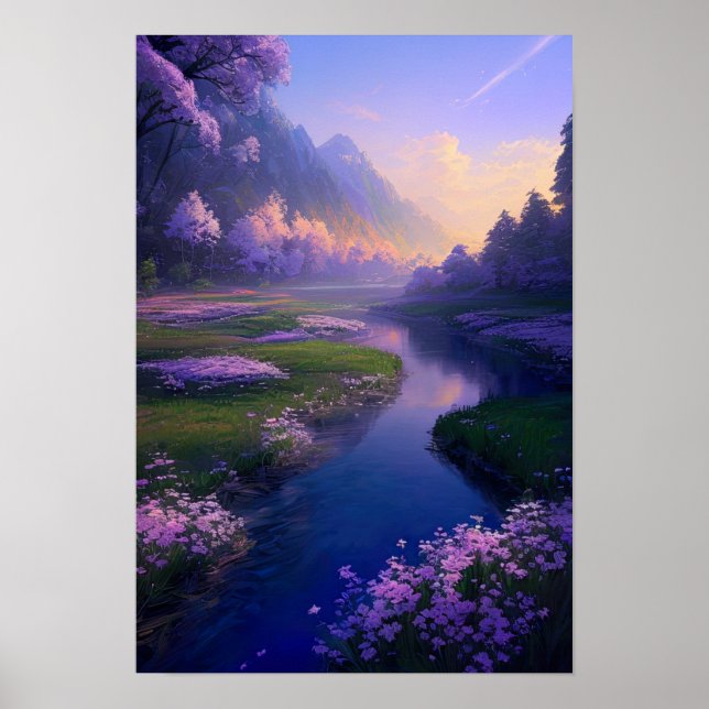 Serene River's Vibrant Serenade Poster (Front)