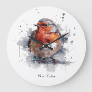 Serene Robin, custom Large Clock