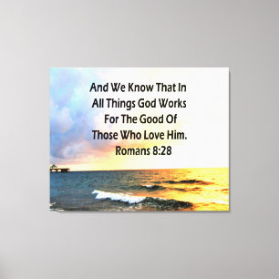SERENE ROMANS 8:28 SCRIPTURE VERSE CANVAS PRINT