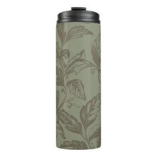 Serene Sage Green Bold Botanical Statement Leafy Thermal Tumbler