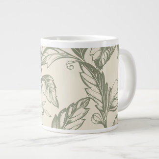 Serene Sage Green | Rustic Vine Charm Cottagecore Large Coffee Mug