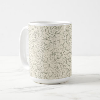 Serene Sage Green | Vintage Blossom Roses Coffee Mug
