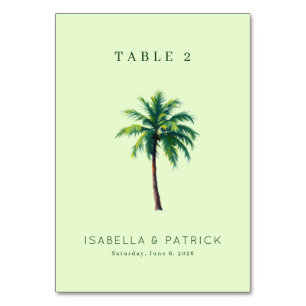 Serene Sage Tropical Palm Tree Table Number