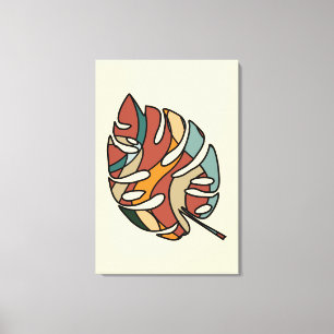 Serene Savanna Kind Leaf Abstract Modern Art Canvas Print