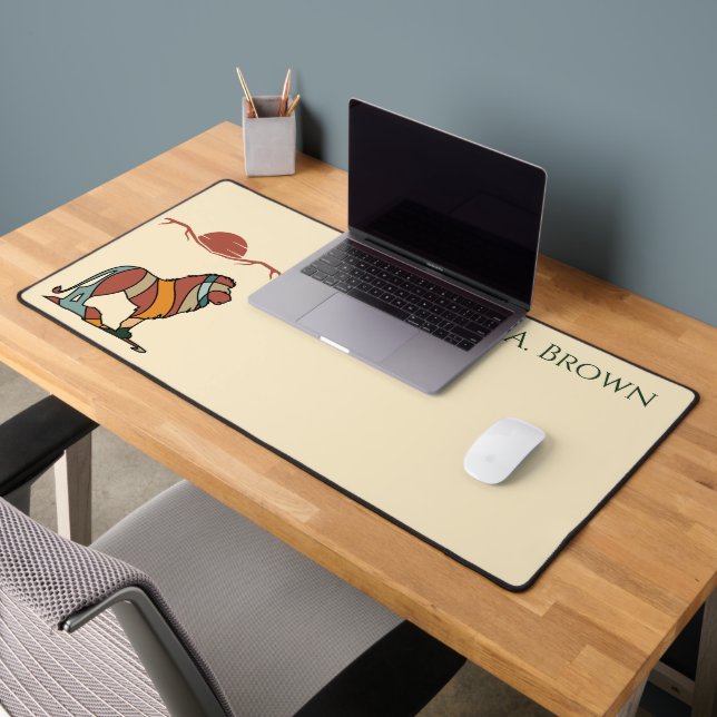 Serene Savanna Kind Lion Abstract Monogram (Bureau 2)