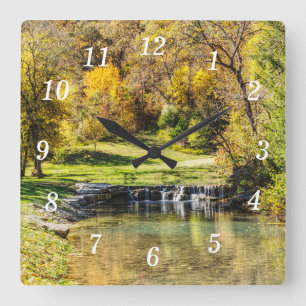 Serene Scene At Dogwood Creek Wall Clock