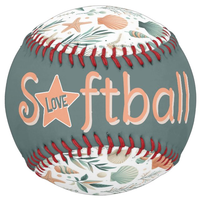 Serene Sealife (personalize) Softball (Back)