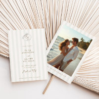 Serene Shell Monogram Coastal Stripes Wedding