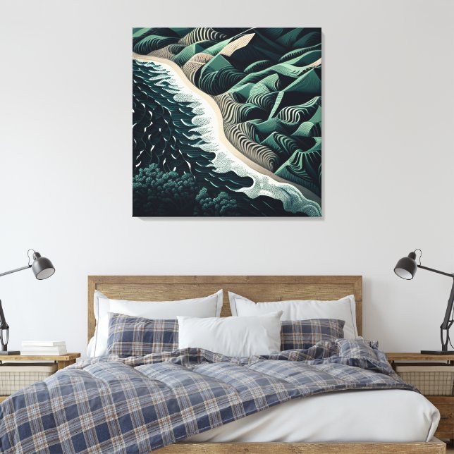 Serene Shores Canvas Print (Insitu(Bedroom))