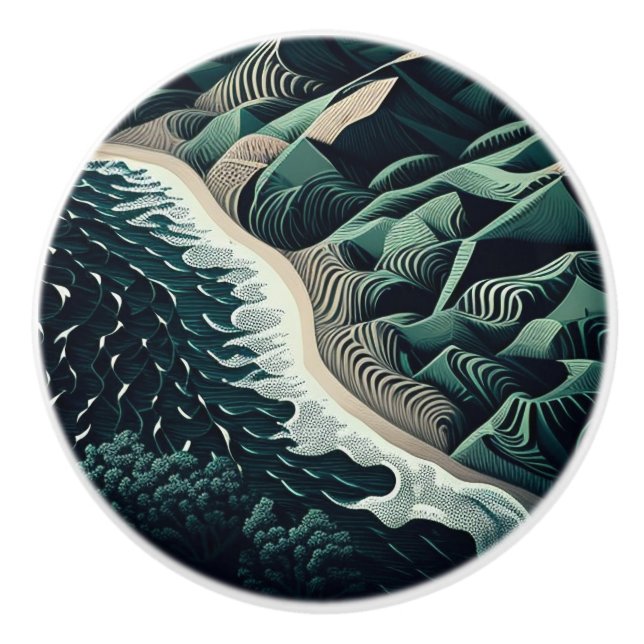 Serene Shores Ceramic Knob (Front)