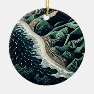 Serene Shores Ceramic Ornament