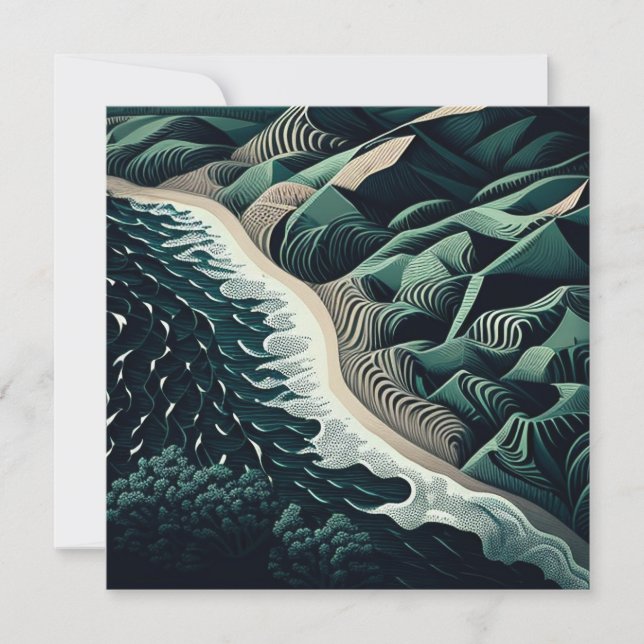 Serene Shores Holiday Card (Front)